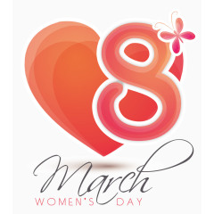 心形女生节素材矢量