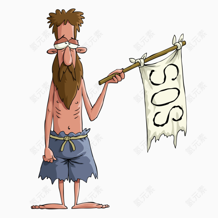 矢量求救男人