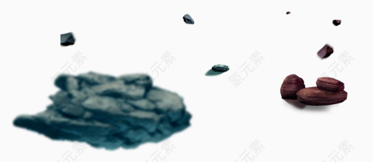 漂浮岩石素材