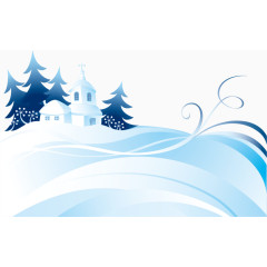 冬季雪景矢量初雪素材