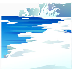 矢量手绘南极冰川