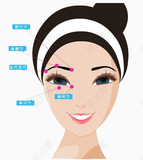 人体面部穴位分布