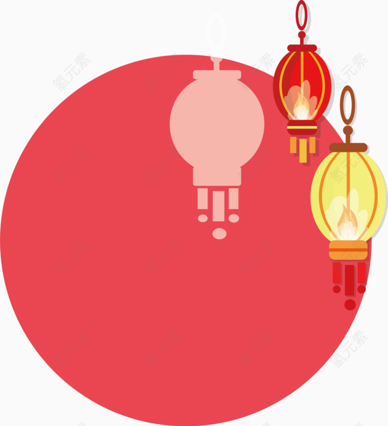 中国风灯笼矢量图