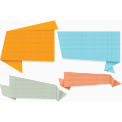 折纸彩色对话框矢量设计