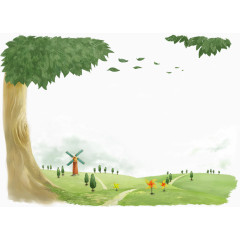 风车草原大树免费下载