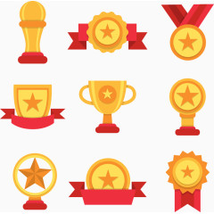 矢量金色卡通奖杯