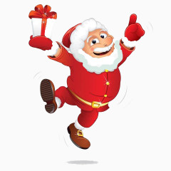 手拖礼物的圣诞老人