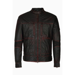 拉链扣皮衣男士外套