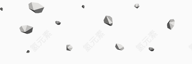 3D石头漂浮物素材
