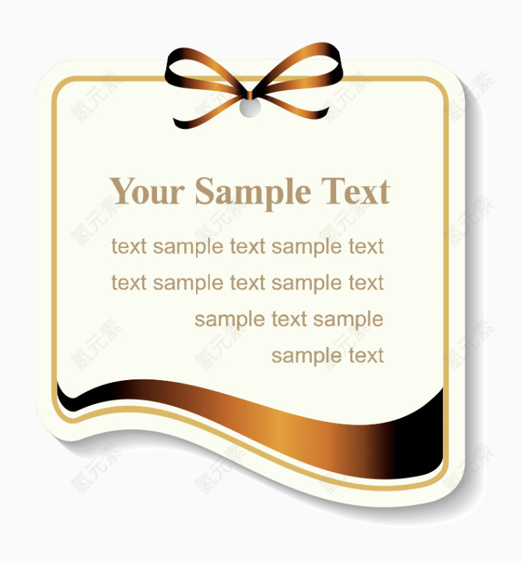 矢量闪亮标签渐变英文排版边框蝴蝶结