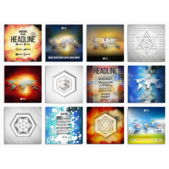 矢量精美几何画册单页设计素材