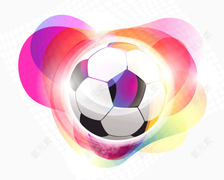 潮流幻彩足球矢量素材