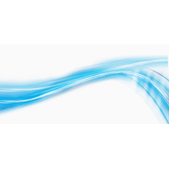 蓝色飘逸线条免抠素材