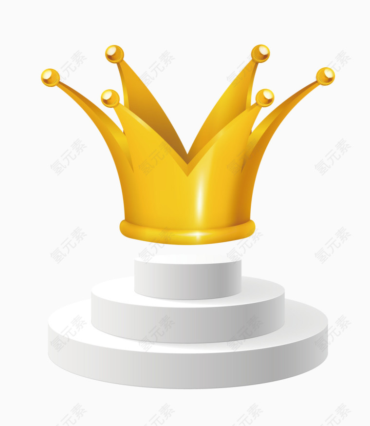 矢量金色手绘卡通冠军榜