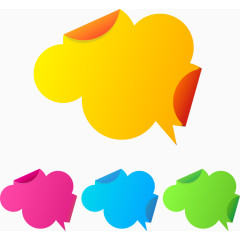 彩色云朵语言对话框矢量素材