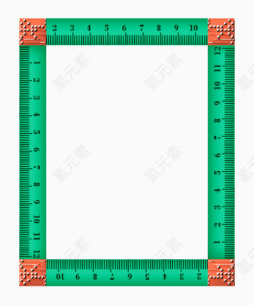 创意绿色尺子边框