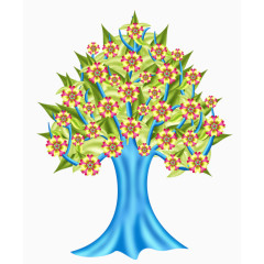 卡通手绘花朵树