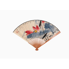 古风荷花折扇