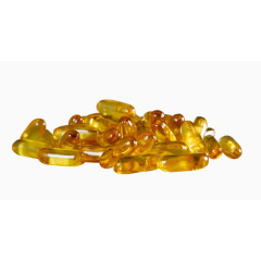 一堆鱼油软胶囊