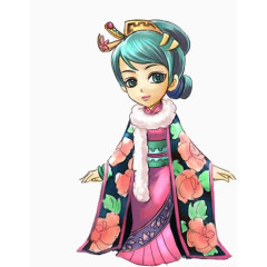 卡通Q版汉服少女手绘