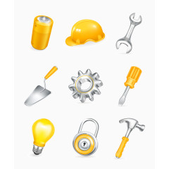 建筑工地工具矢量图标