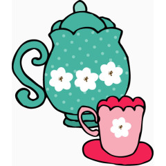 矢量茶壶装饰图案免扣素材