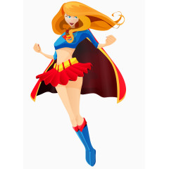 卡通手绘长发国外美女超级英雄