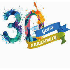 精美飞溅周年纪念标签