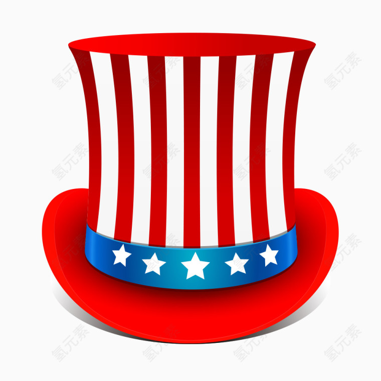 美国国旗颜色礼帽矢量素材
