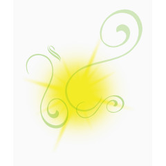 黄色光芒效果元素