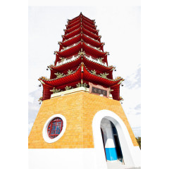 台湾日月潭慈恩塔仰视