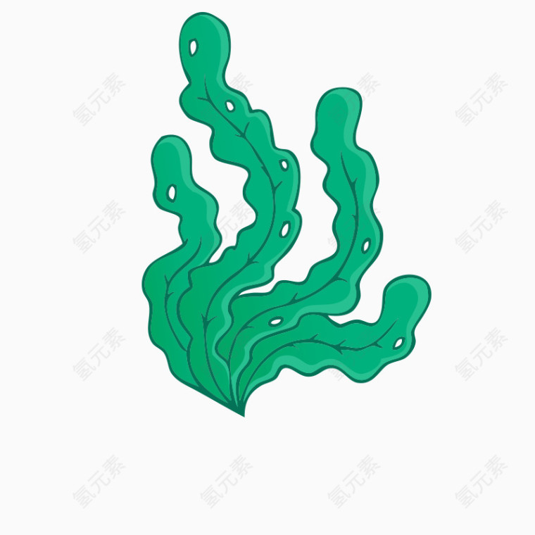 海底世界 绿色海带矢量素材