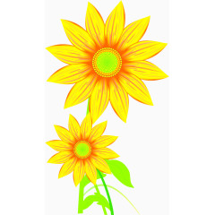 金黄色手绘向日葵