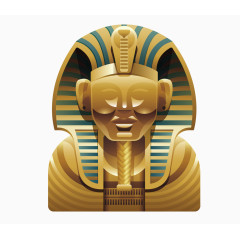 埃及法老金塑雕像矢量