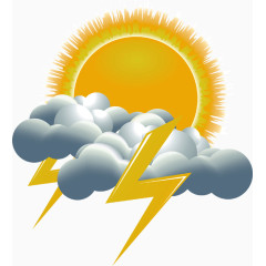 晴天打雷图标素材免抠