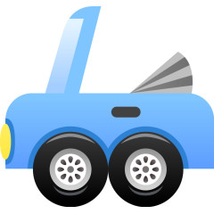 矢量蓝色敞篷车
