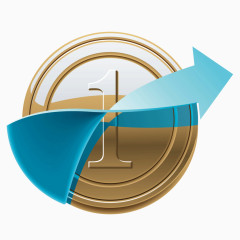 黄色质感钱币绿色飘带