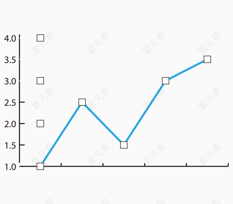 矢量线条数据分析PPT素材蓝色