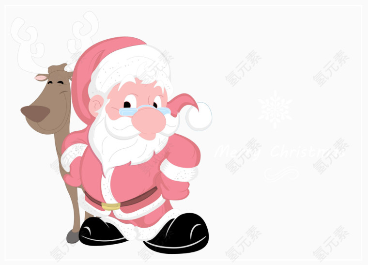 矢量圣诞老人圣诞鹿