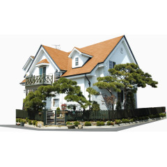 田园风光别墅背景素材