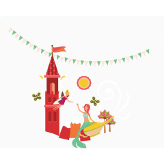 节日卡通海报促销素材