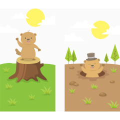 欢迎春天的土拨鼠