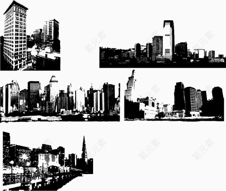 矢量剪影城市