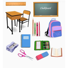 有质感的学习用品元素