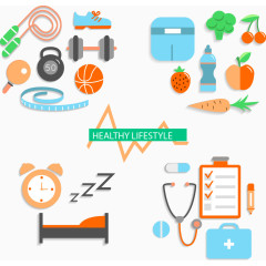 矢量手绘健康生活