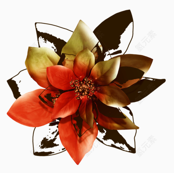 卡通手绘盛开的鲜花