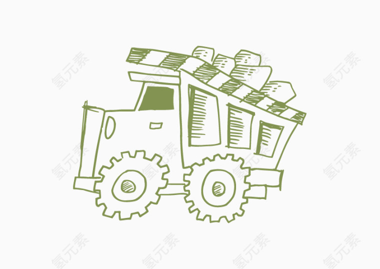 矢量手绘汽车