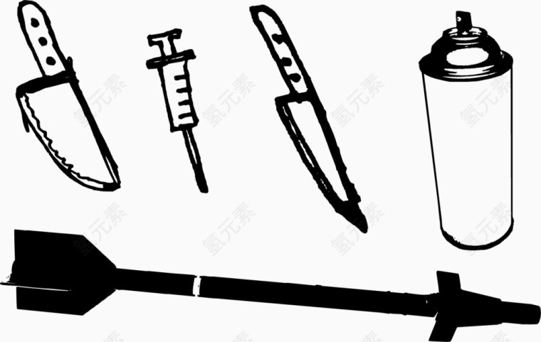 矢量黑色刀具