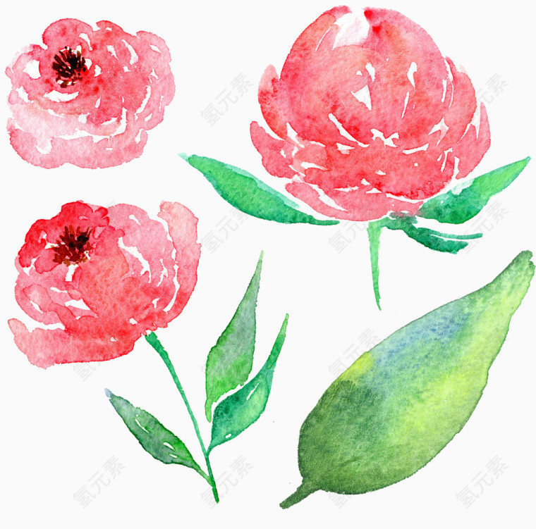 红色花朵图案