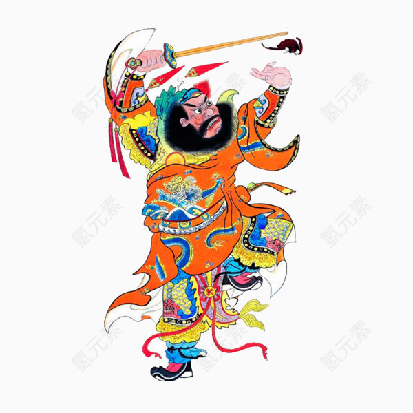 门神彩绘元素